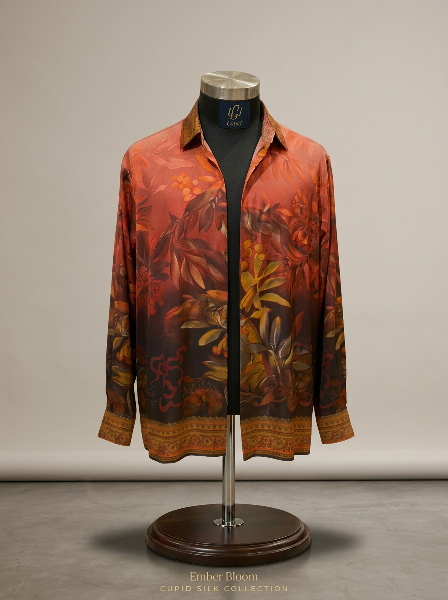 Ember Bloom — Cupid silk shirt on mannequin