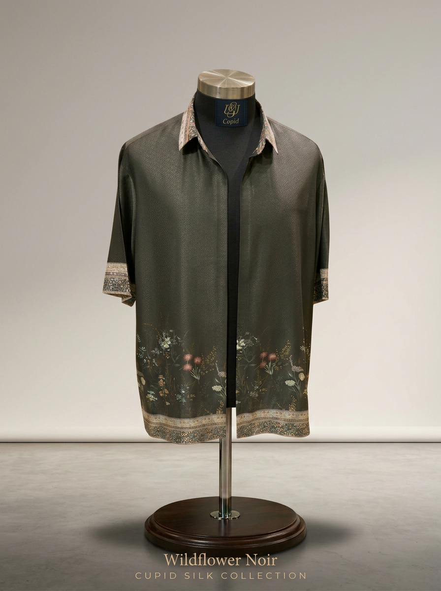 Wildflower Noir — Cupid silk shirt on mannequin